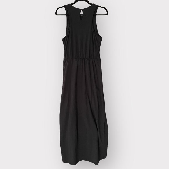 Joie Size M Black Seamour 100% Pima Cotton Sleeveless Twist Front Midi Dress - Picture 10 of 10